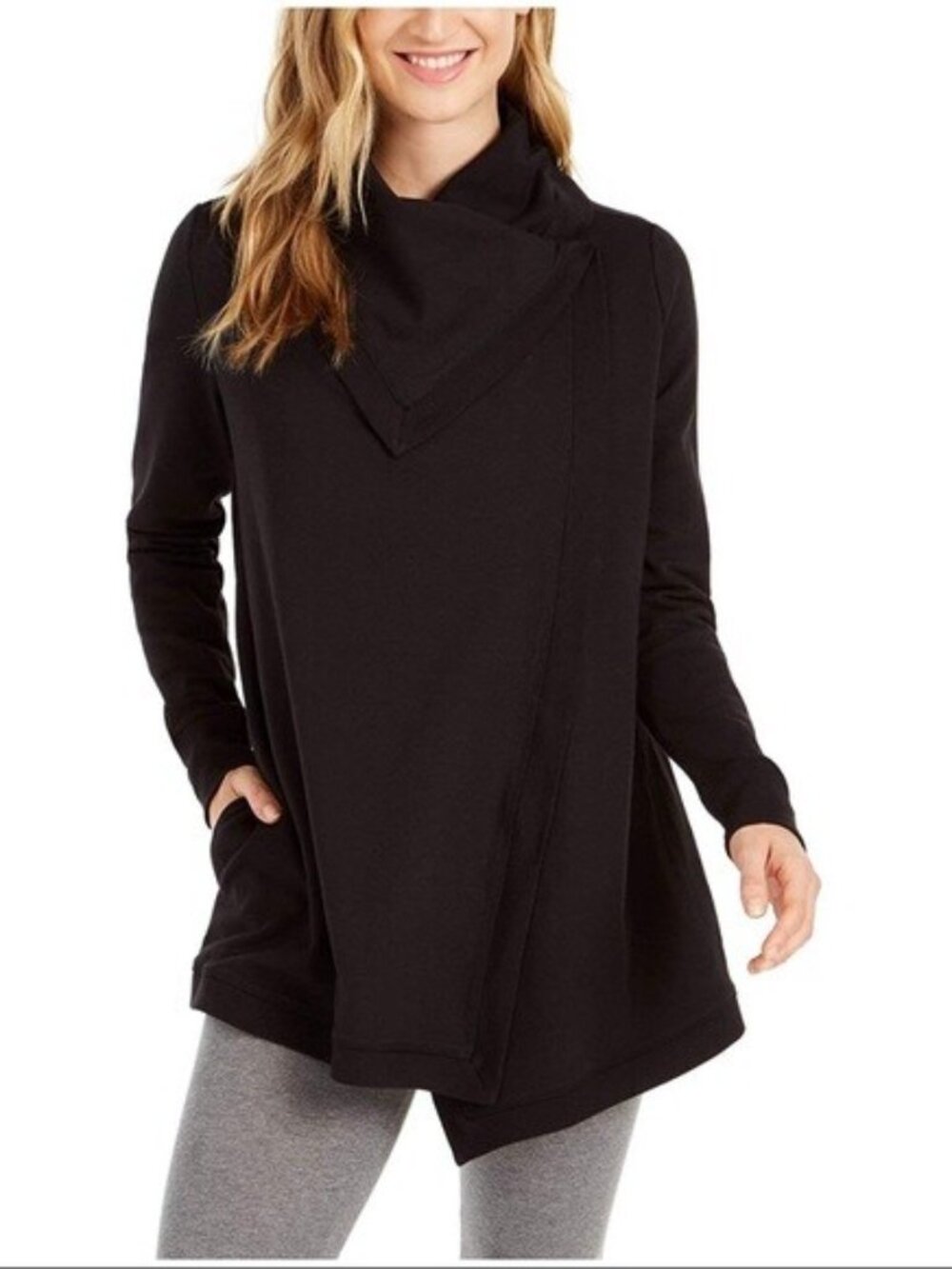 Ideology Womens Activewear Snap Front Wrap